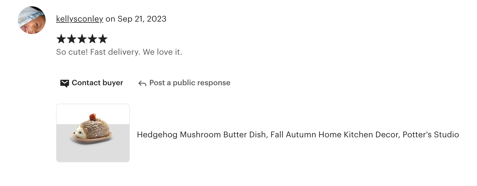 Brown Hedgehog Butter Dish