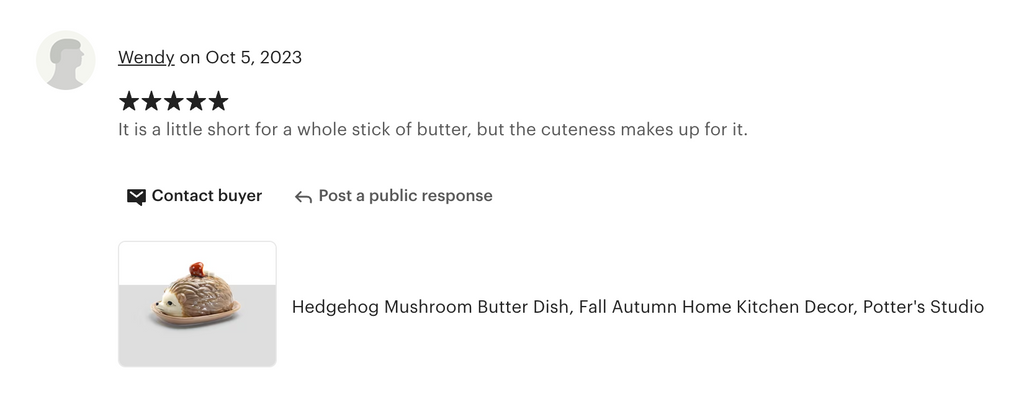 Brown Hedgehog Butter Dish