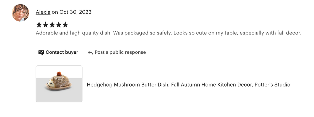 Brown Hedgehog Butter Dish
