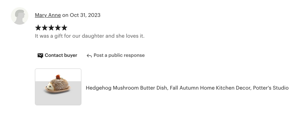 Brown Hedgehog Butter Dish