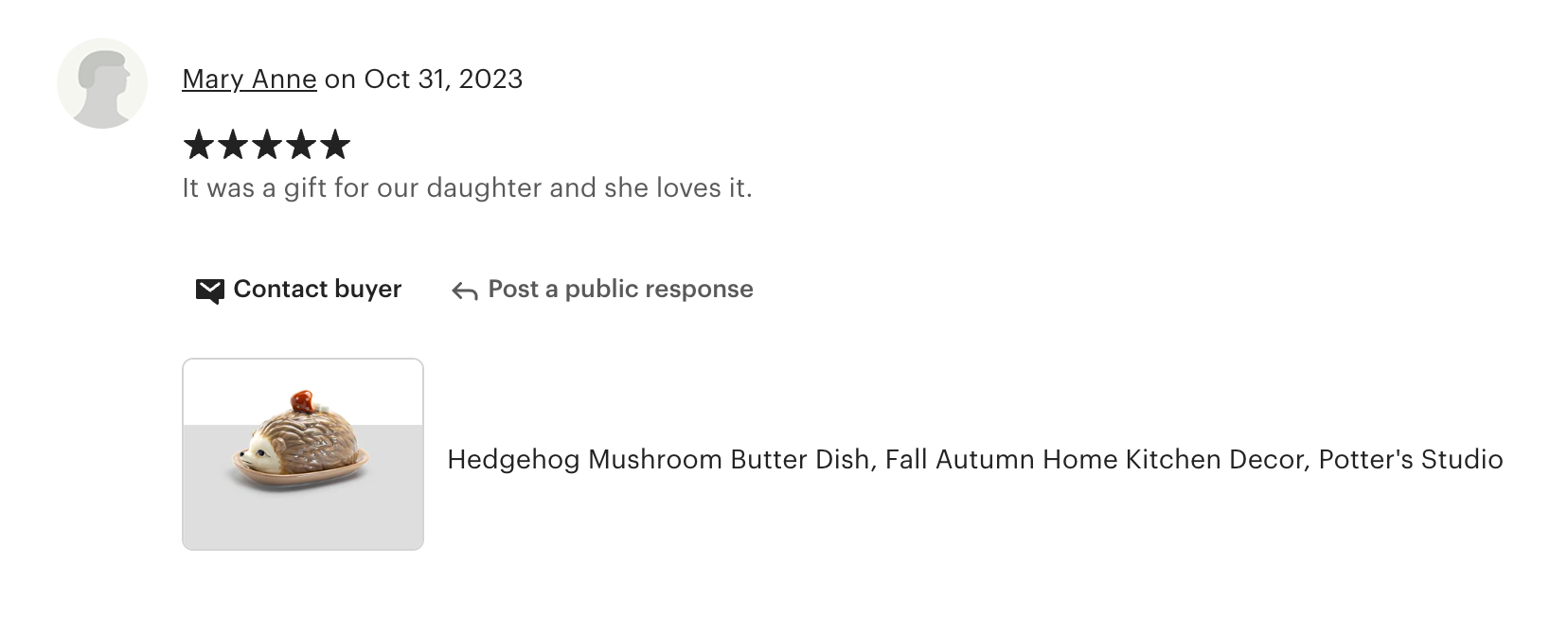 Brown Hedgehog Butter Dish