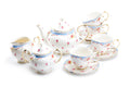 Rose with Blue Accent Fine Porcelain 11-Piece Tea Set