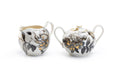 Black Gold Peony Fine Porcelain Sugar & Creamer Set