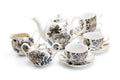 Black Gold Peony Fine Porcelain Tea Set