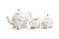 Pink Flower Elephant Fine Porcelain Tea Set