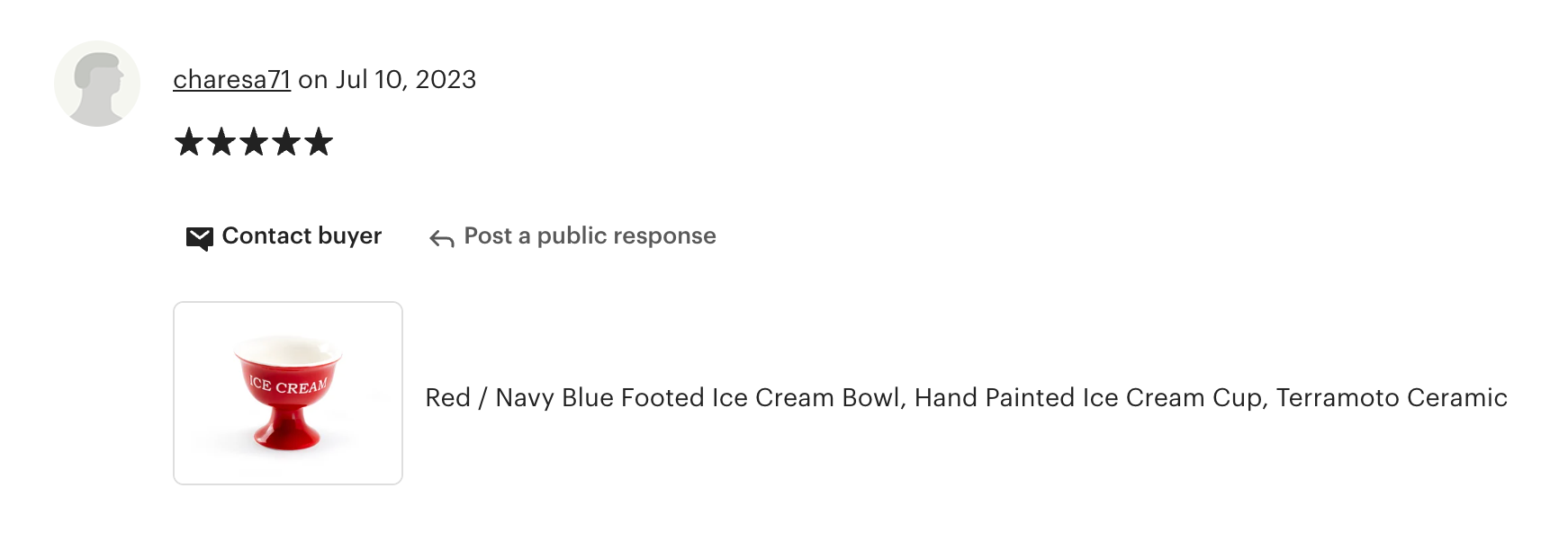American Red / Navy Blue Footed Ice Cream Bowl