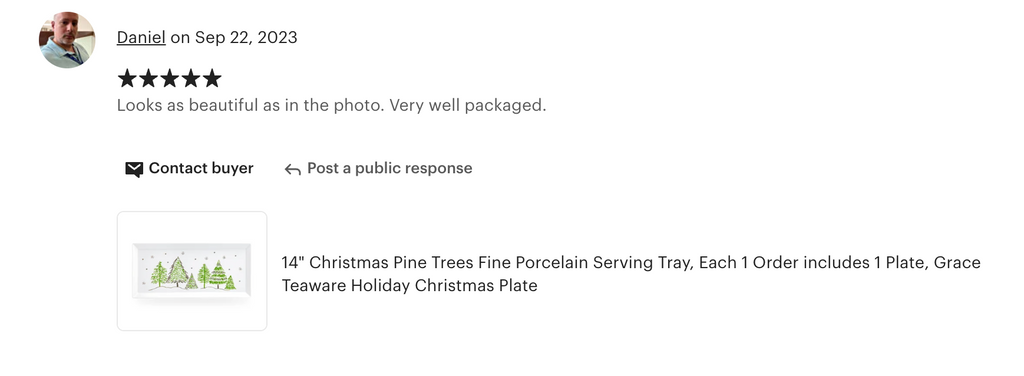Christmas Pine Trees Fine Porcelain Serving Tray