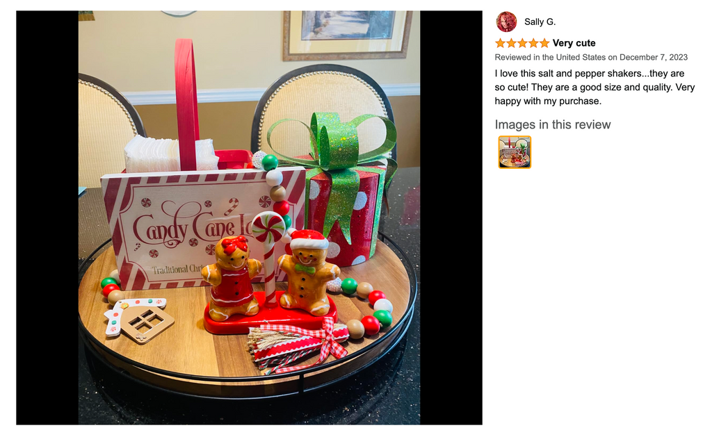 Gift Boxed Gingerbread Figurine Salt and Pepper Shaker Set
