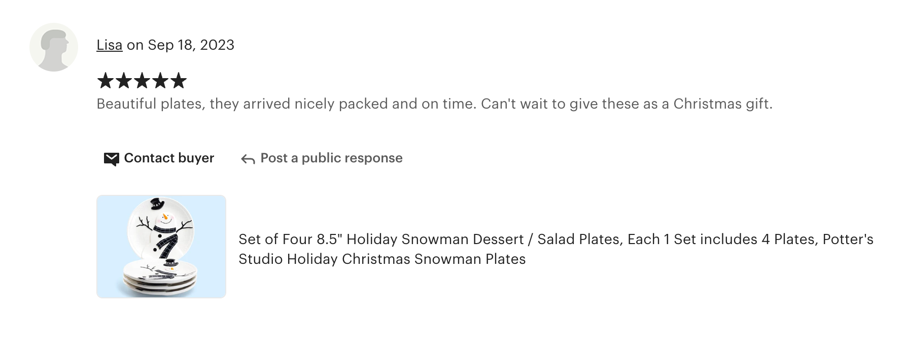 Happy Snowman Dessert/Salad Plate
