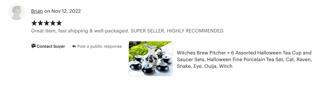 Witches Brew Pitcher + 6 Assorted Halloween Tea Cup and Saucer Sets - Ver. A