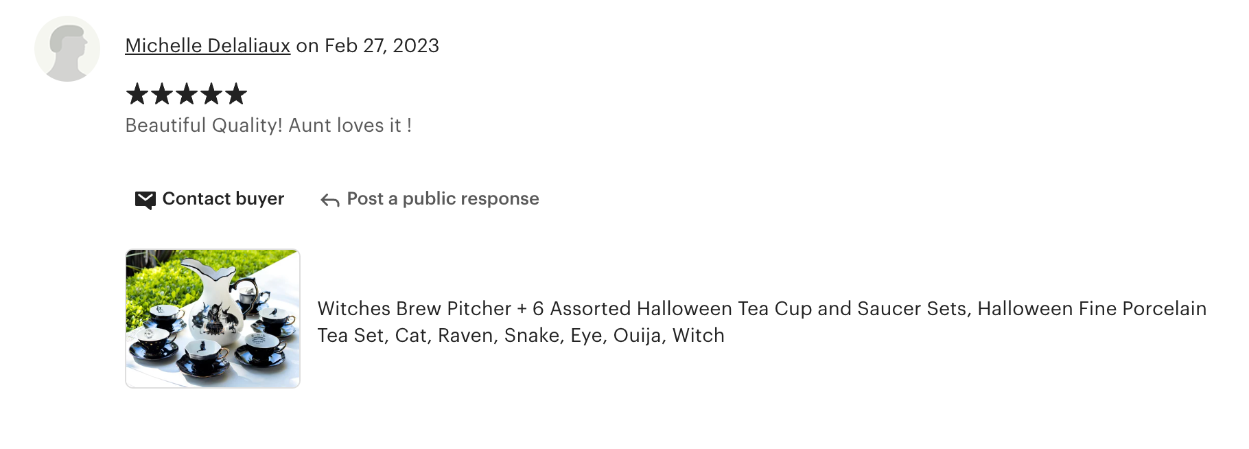 Witches Brew Pitcher + 6 Assorted Halloween Tea Cup and Saucer Sets - Ver. A