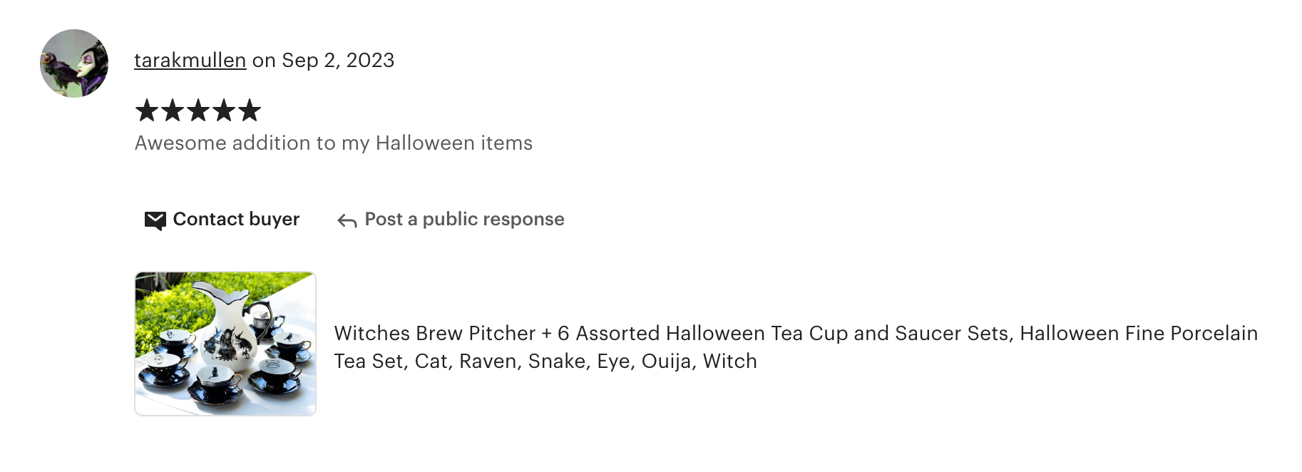 Witches Brew Pitcher + 6 Assorted Halloween Tea Cup and Saucer Sets - Ver. A