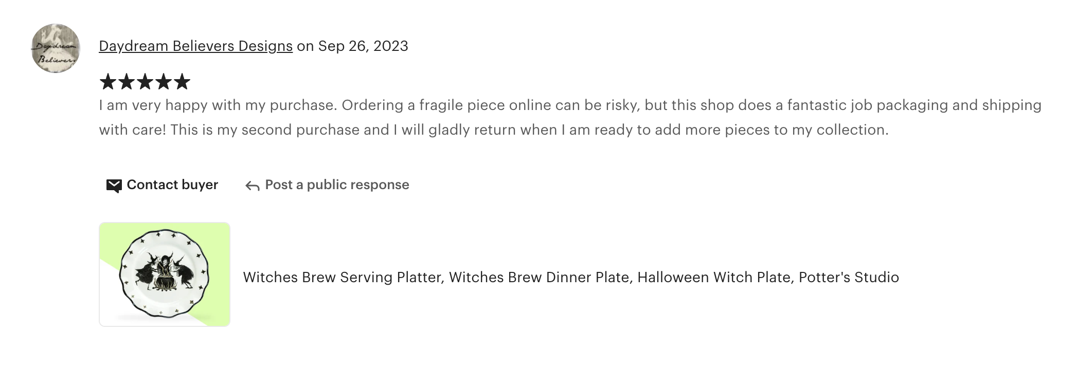 Halloween Witches Brew Serving Platter Dinner Plate