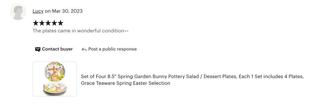8.5" Spring Garden Bunny Salad/Dessert Plate