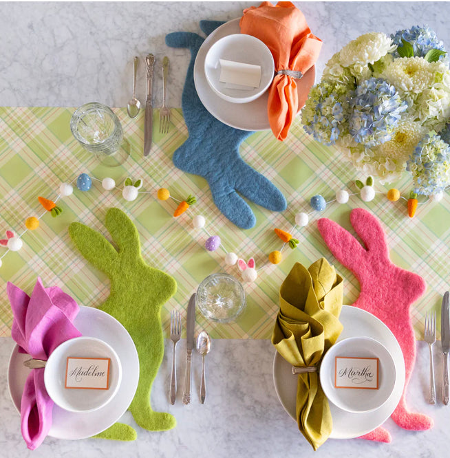 Hester & Cook Cornflower Blue Bunny Felt Placemat