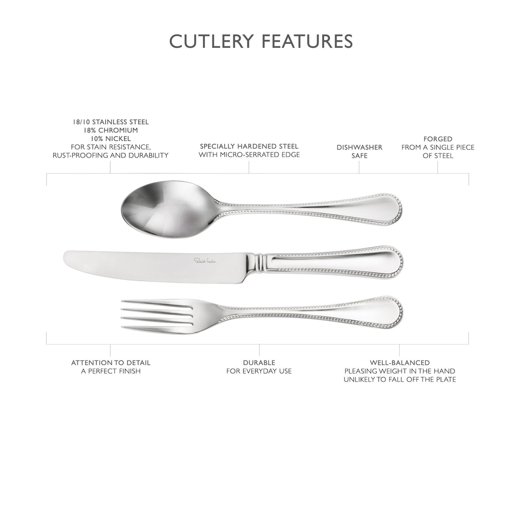 Armscote Bead Bright Cutlery Set, 24 Piece for 6 People