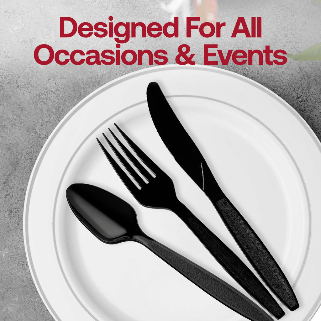 Black Plastic Disposable Forks
