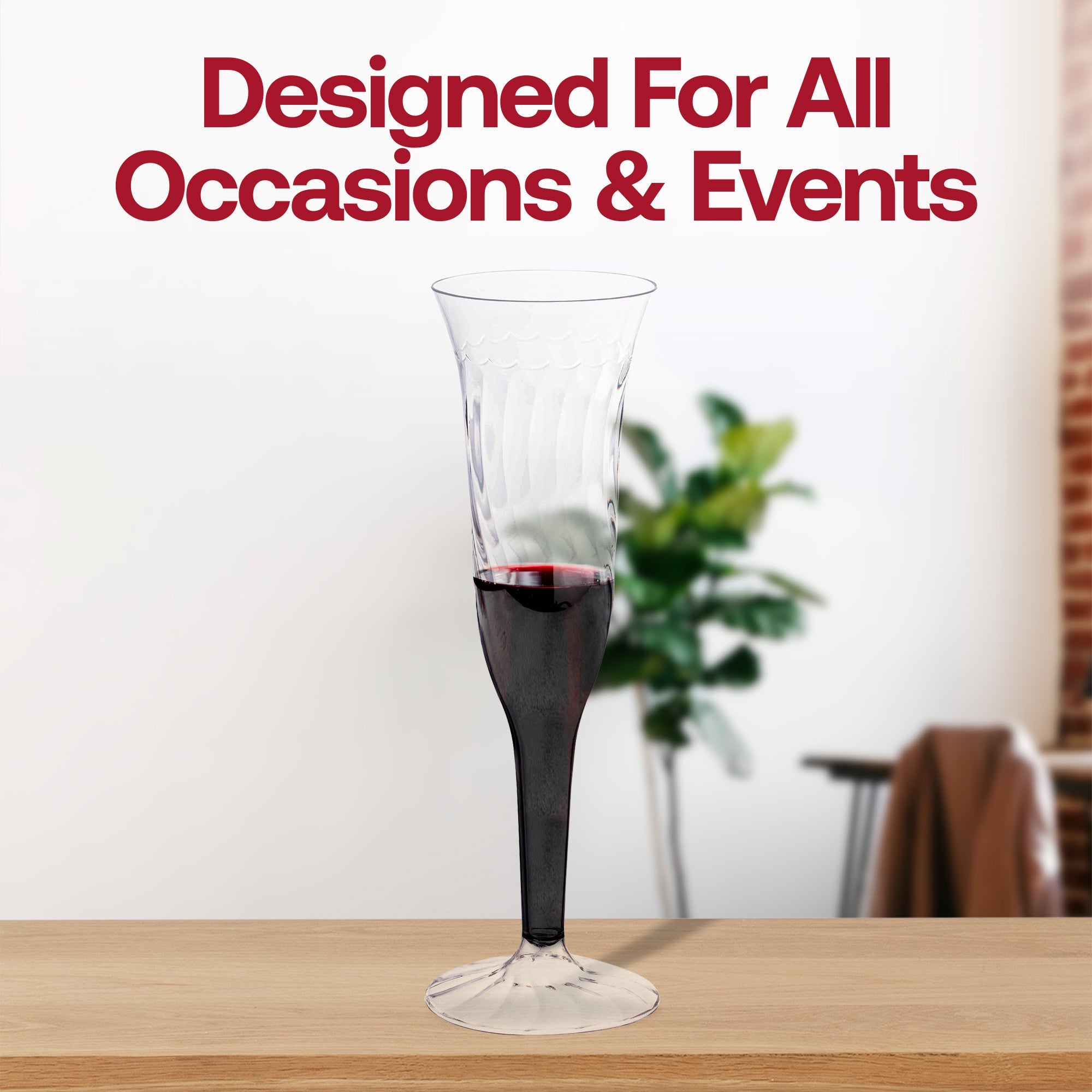 Clear Plastic Champagne Flutes (5 oz. )