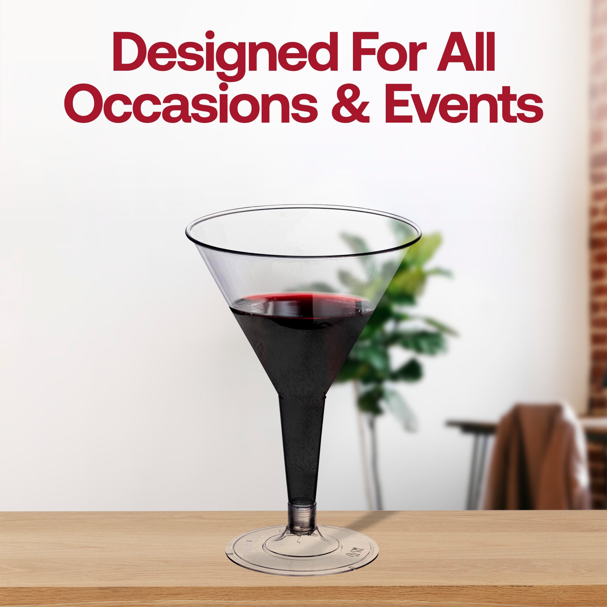 Clear Plastic Martini Glasses (6 oz. )
