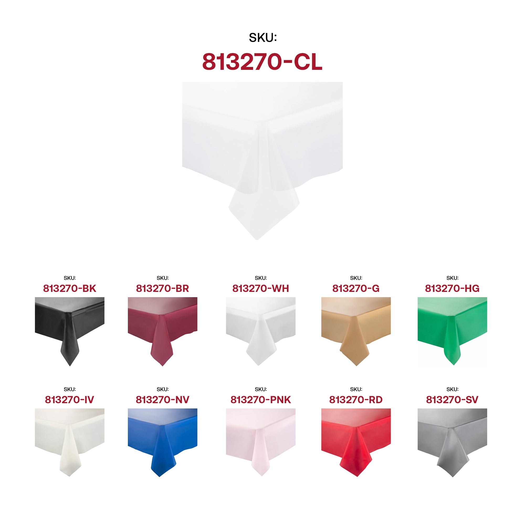 Clear Rectangular Disposable Plastic Tablecloths (54" x 108")