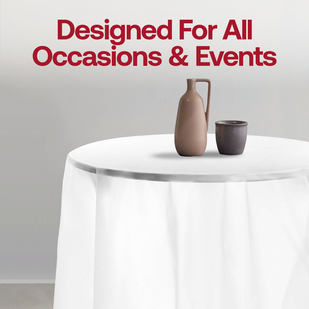 Clear Round Disposable Plastic Tablecloths (84")