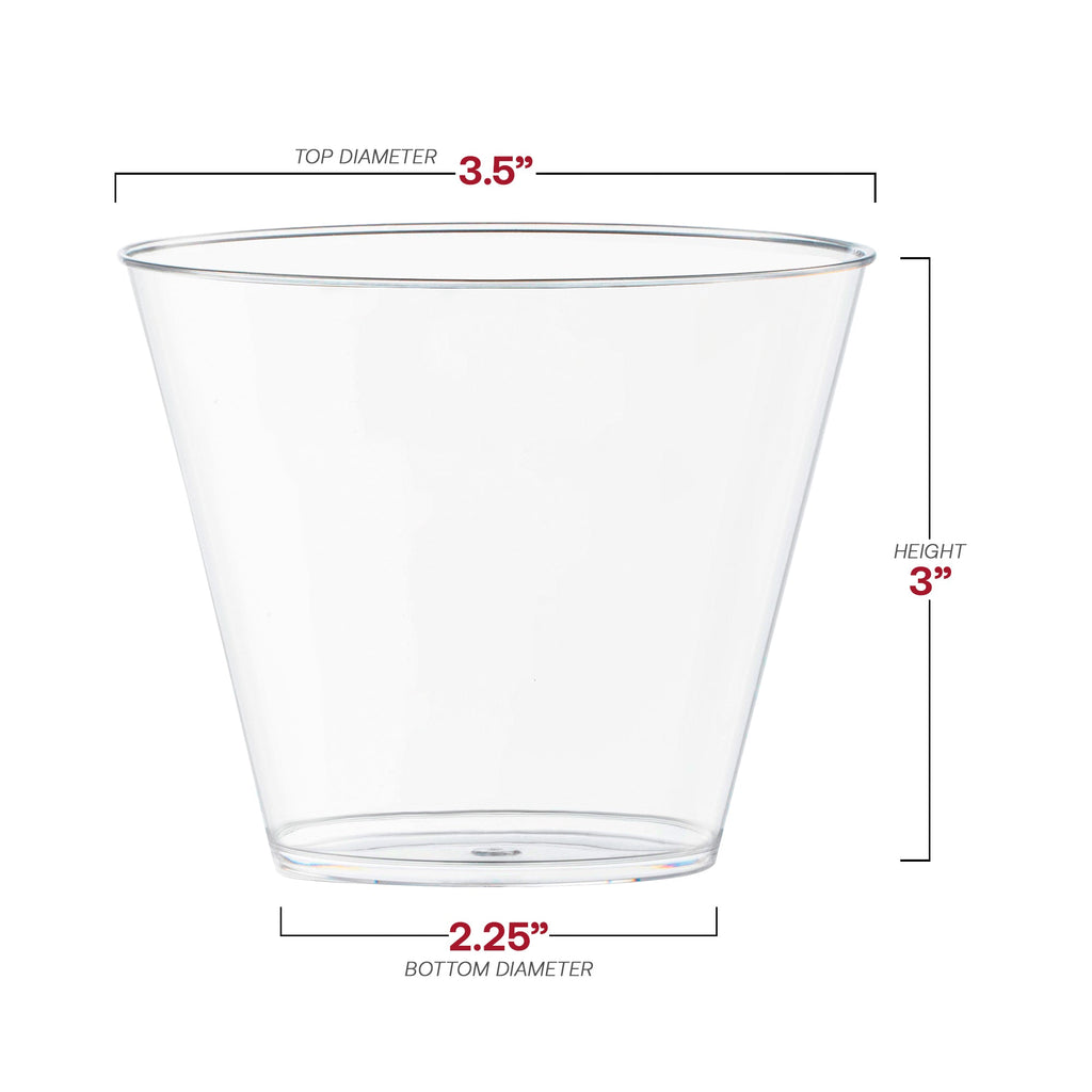 Crystal Clear Plastic Disposable Party Cups (9 oz. )