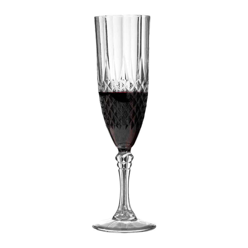 8oz. Crystal Cut Plastic Champagne Glasses - Disposable Wedding Flutes