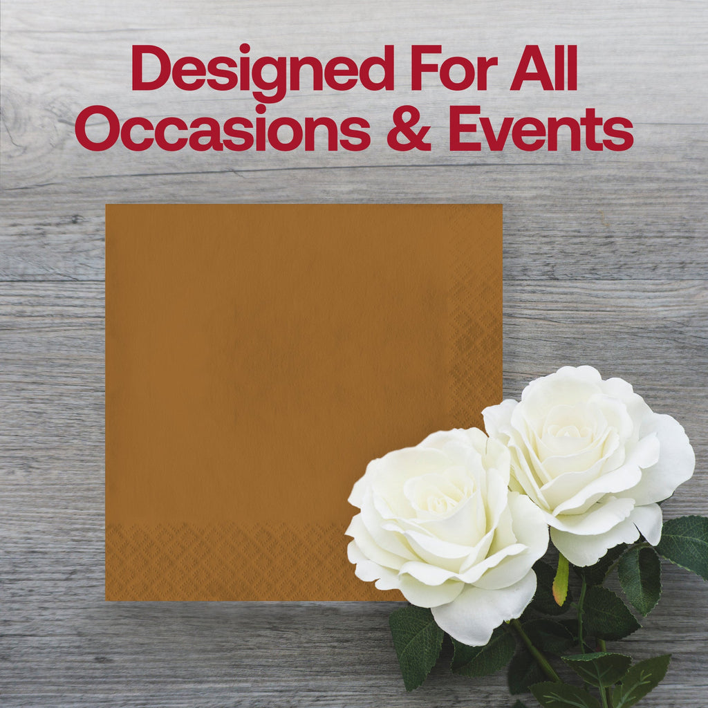 Glittering Gold Paper Beverage/Cocktail Napkins