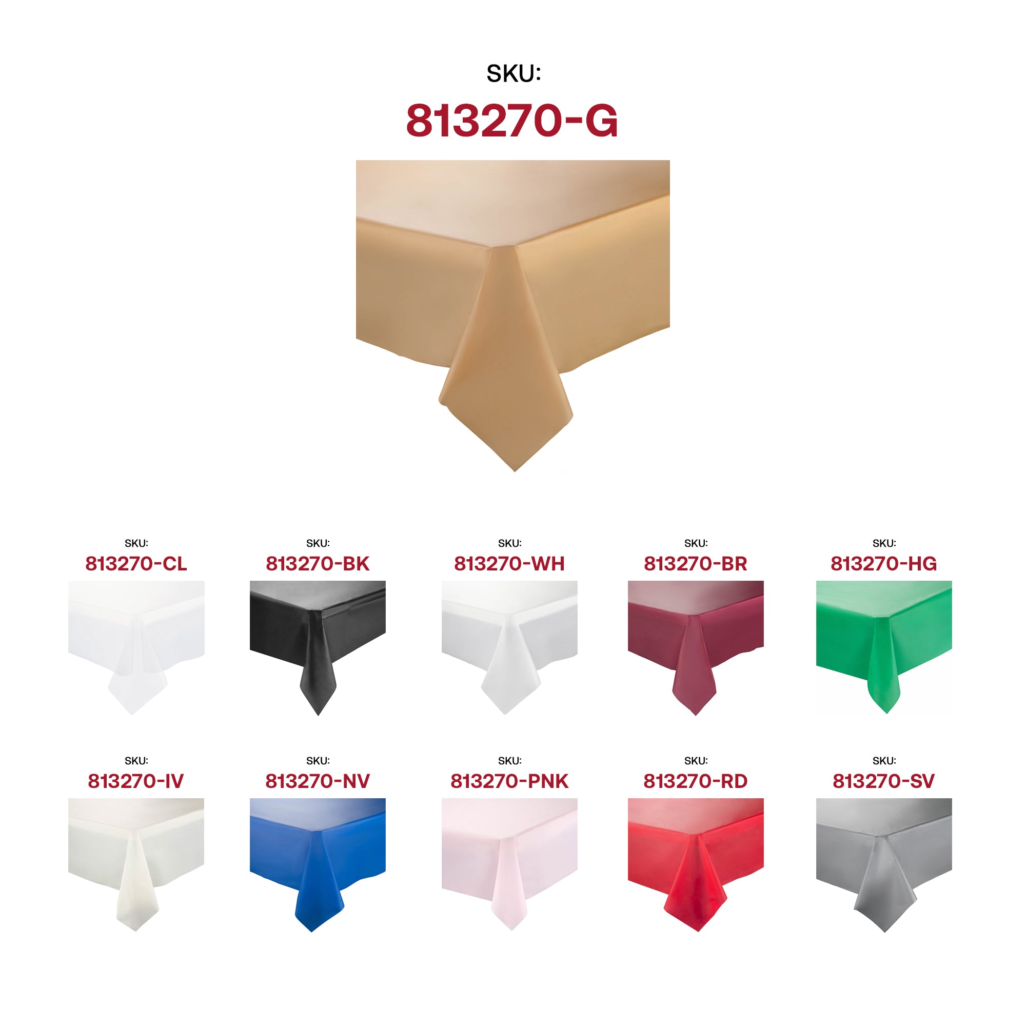 Gold Rectangular Disposable Plastic Tablecloths (54" x 108")