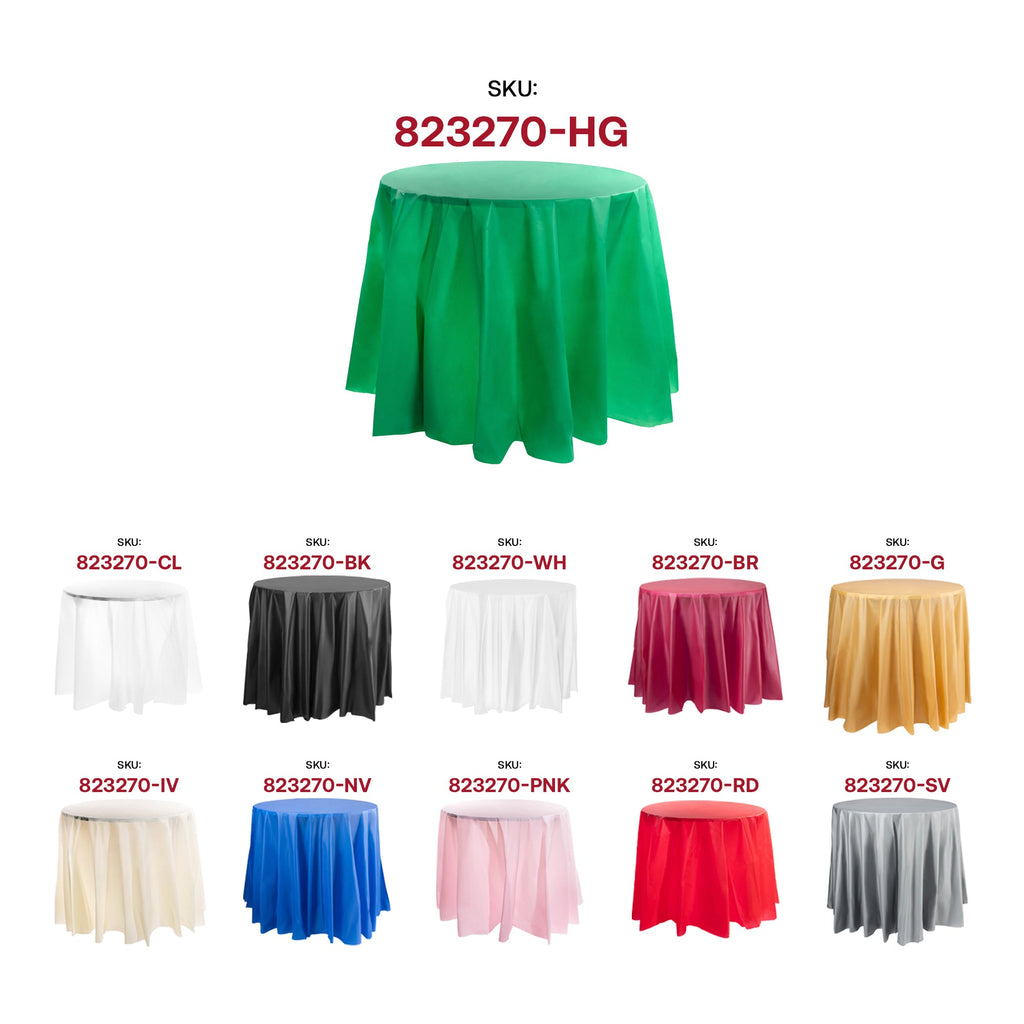 Hunter Green Round Disposable Plastic Tablecloths (84")