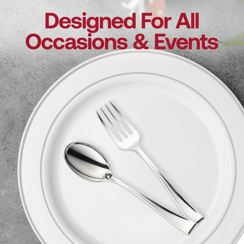 Shiny Metallic Silver Mini Plastic Disposable Tasting Forks