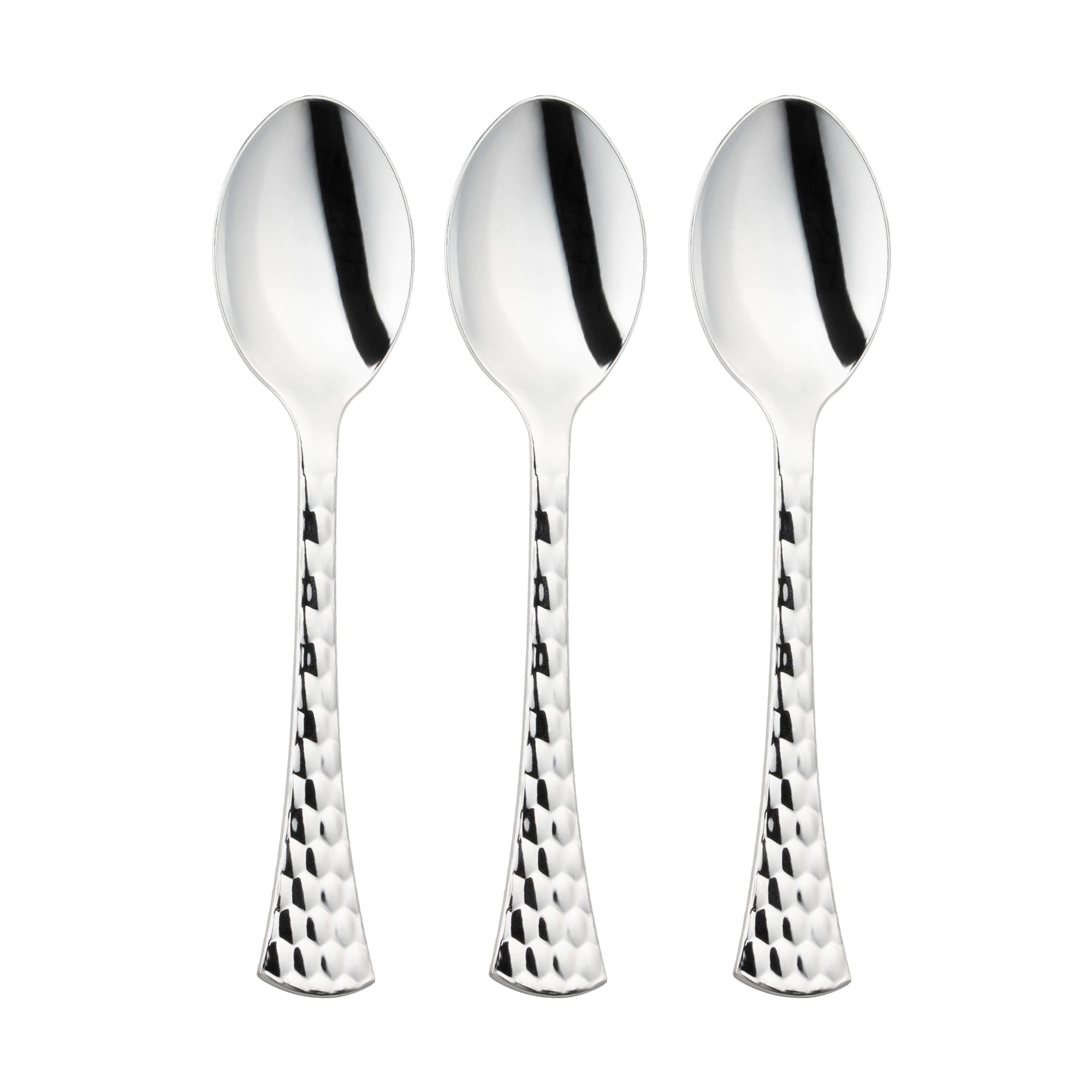 Shiny Silver Glamour Cutlery Disposable Plastic Spoons