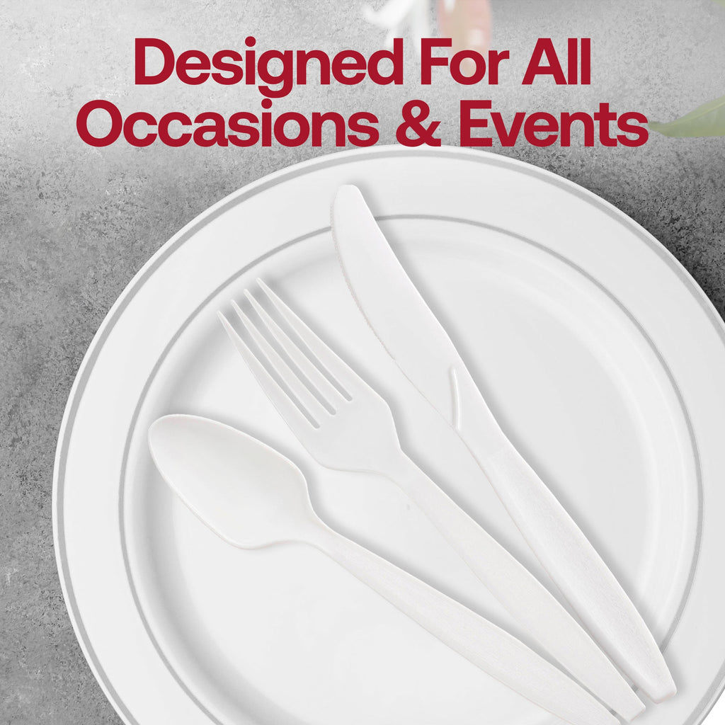 White Plastic Disposable Spoons
