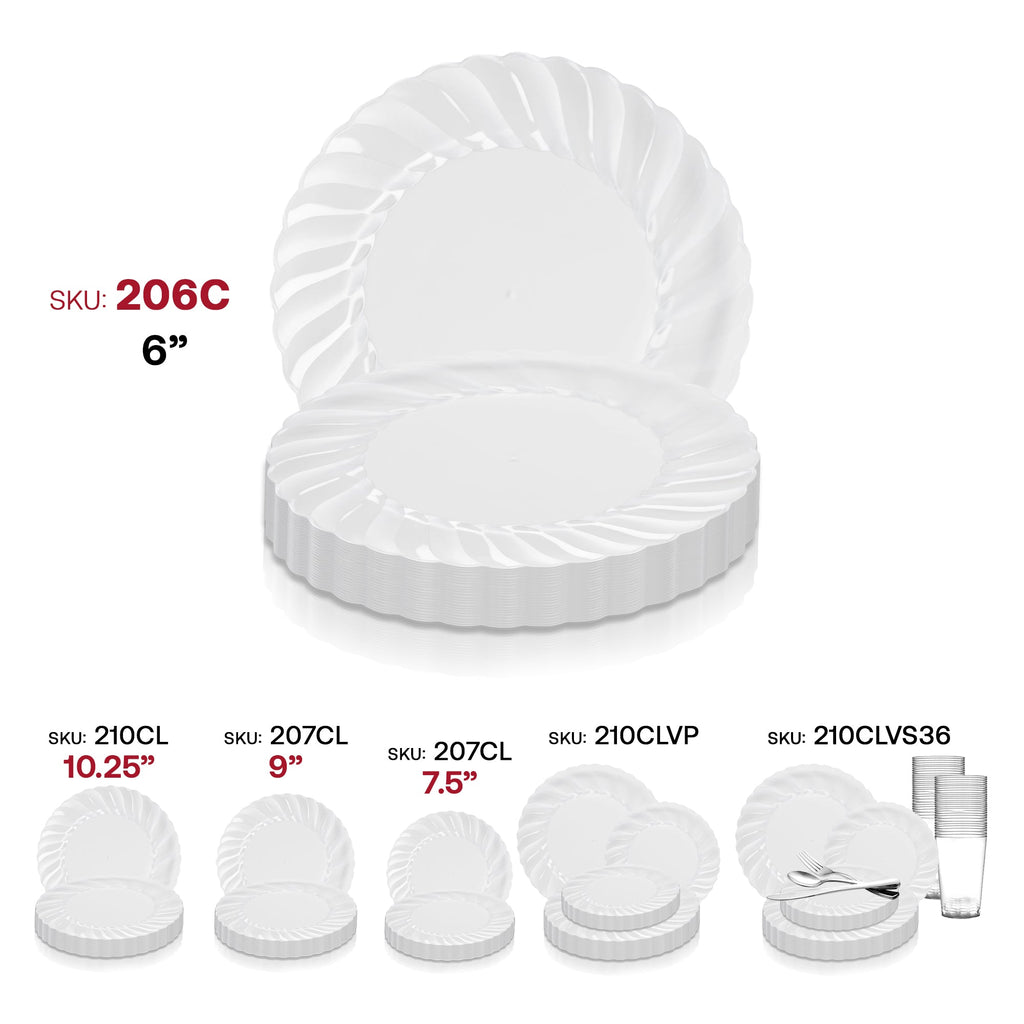 Clear Flair Plastic Pastry Plates (6")
