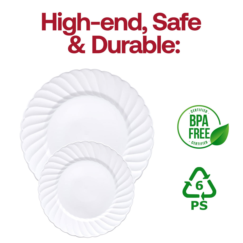White Flair Plastic Appetizer/Salad Plates (7.5")