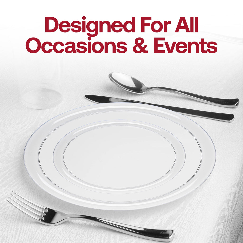 Clear Flat Round Disposable Plastic Dinner Plates (10")