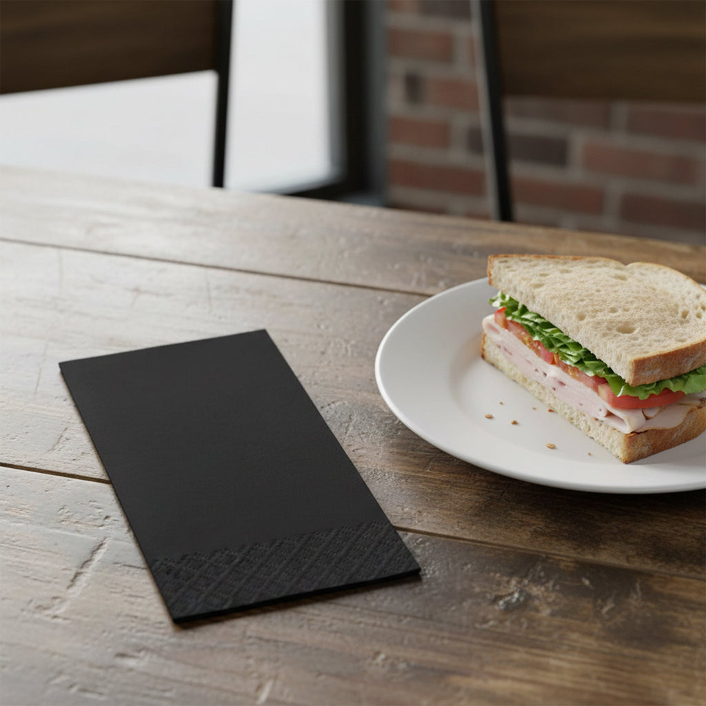 Black Velvet Paper Dinner Napkins