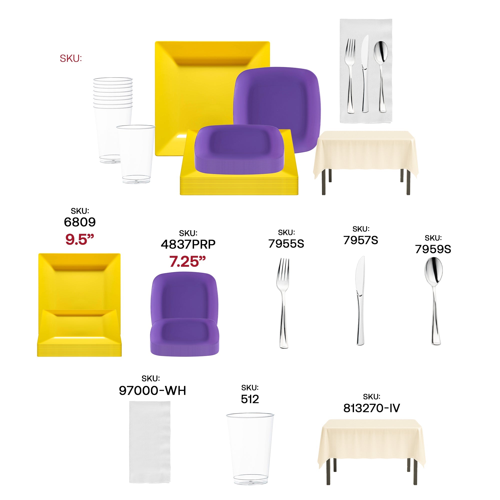 Yellow, Purple and White NFL / NBA / MLB Set