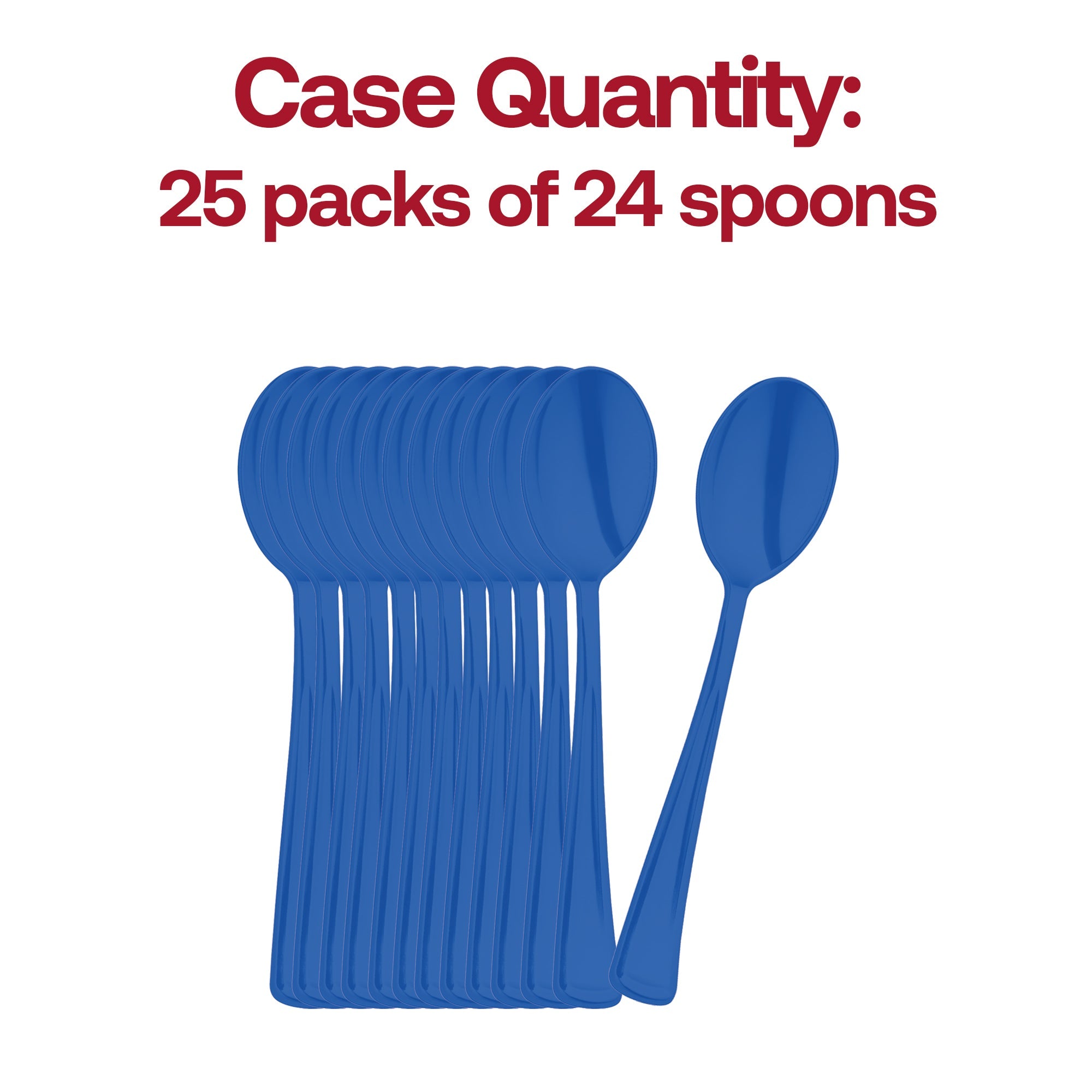 Blue Disposable Plastic Party Spoons