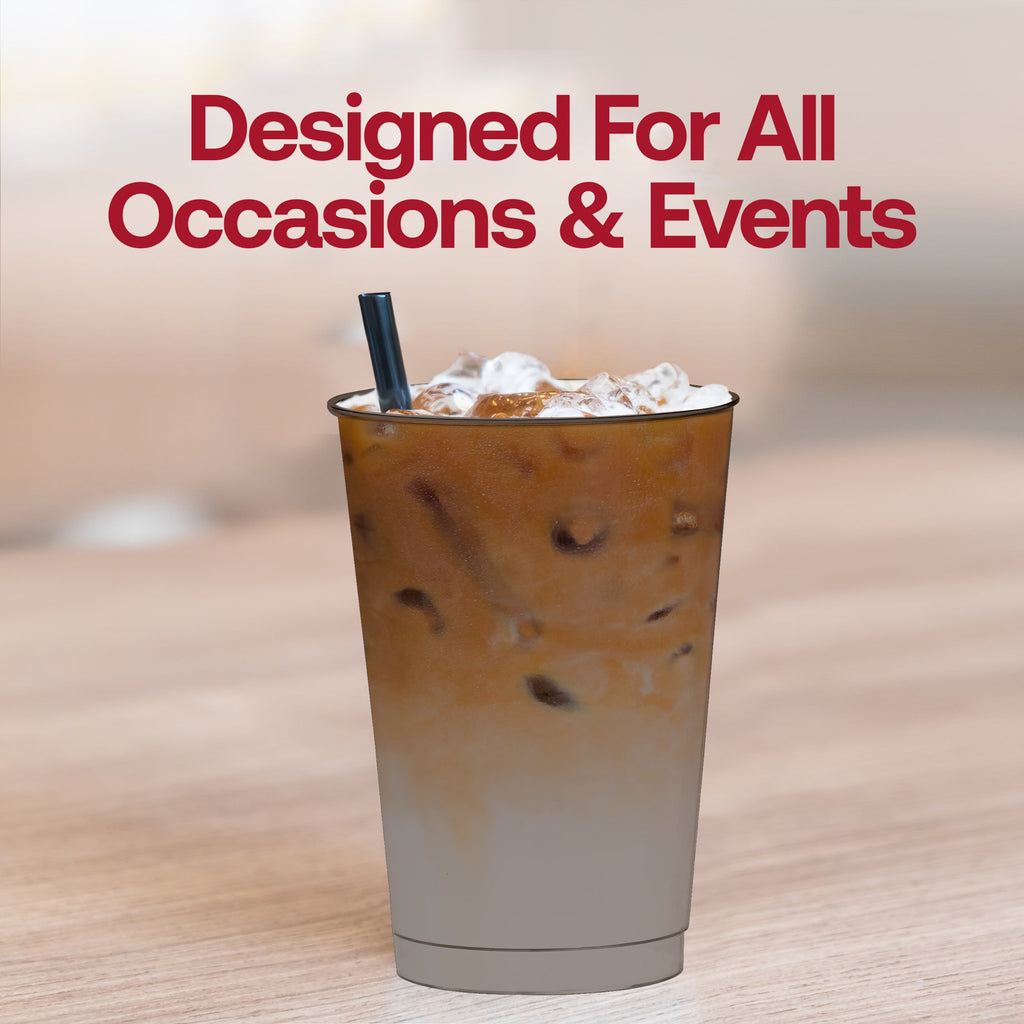 Clear Black Disposable Plastic Party Cups (12 oz. )