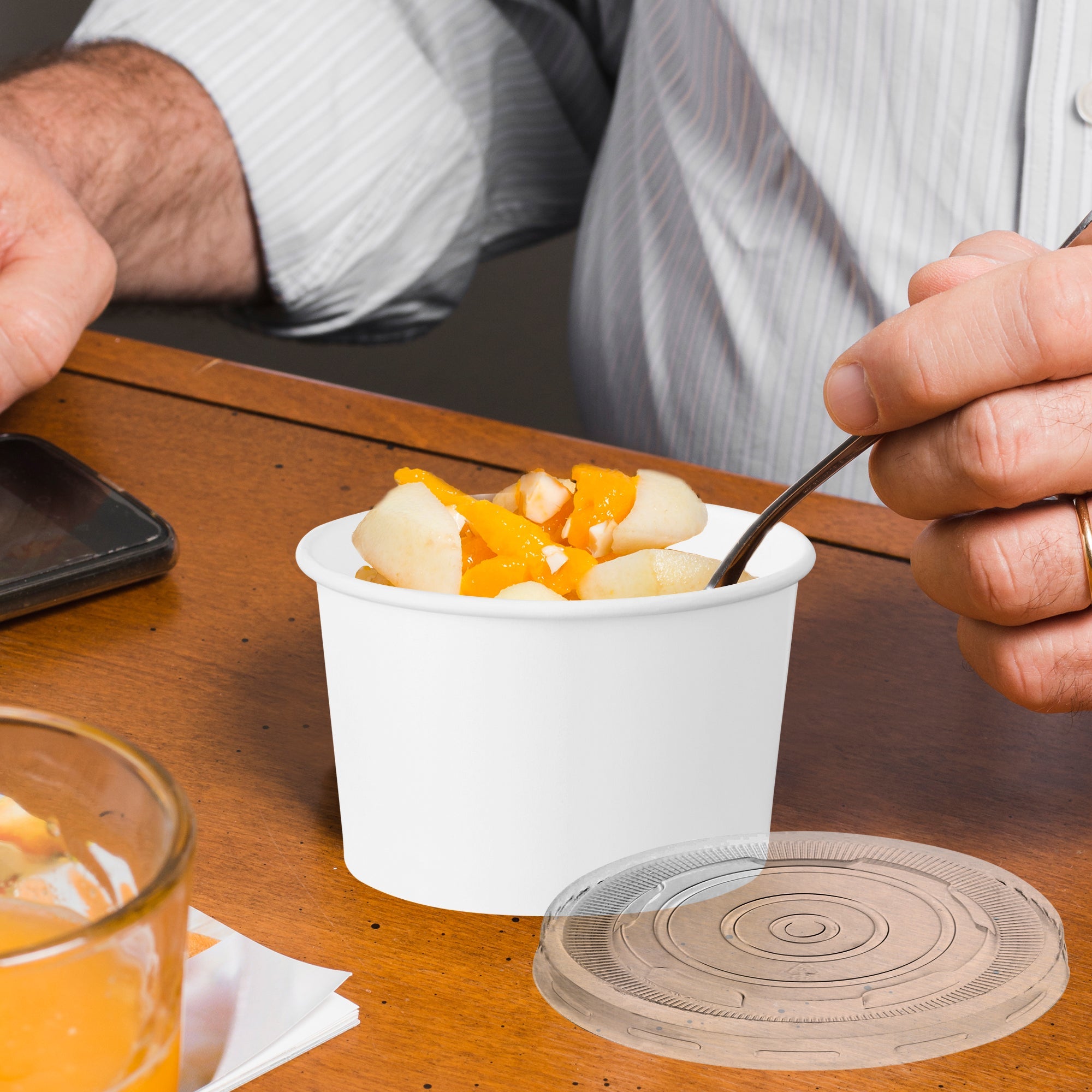 8 oz Squat Paper Soup Cups with Lids
