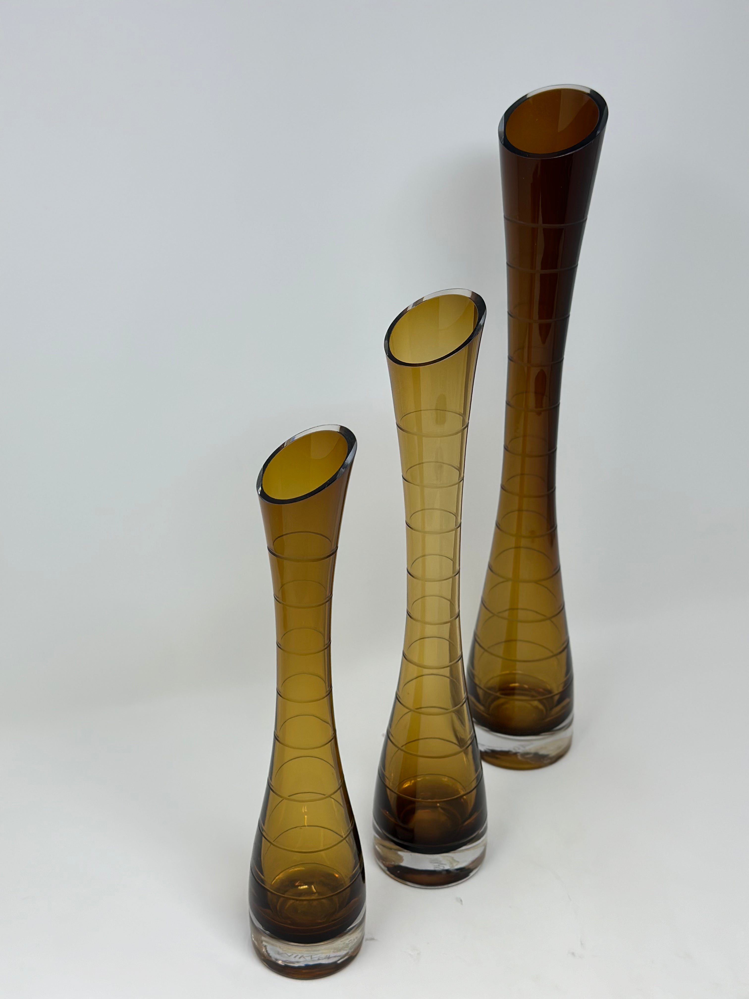 Mikasa Enchanted Forest Glass Vase - Set of 3
