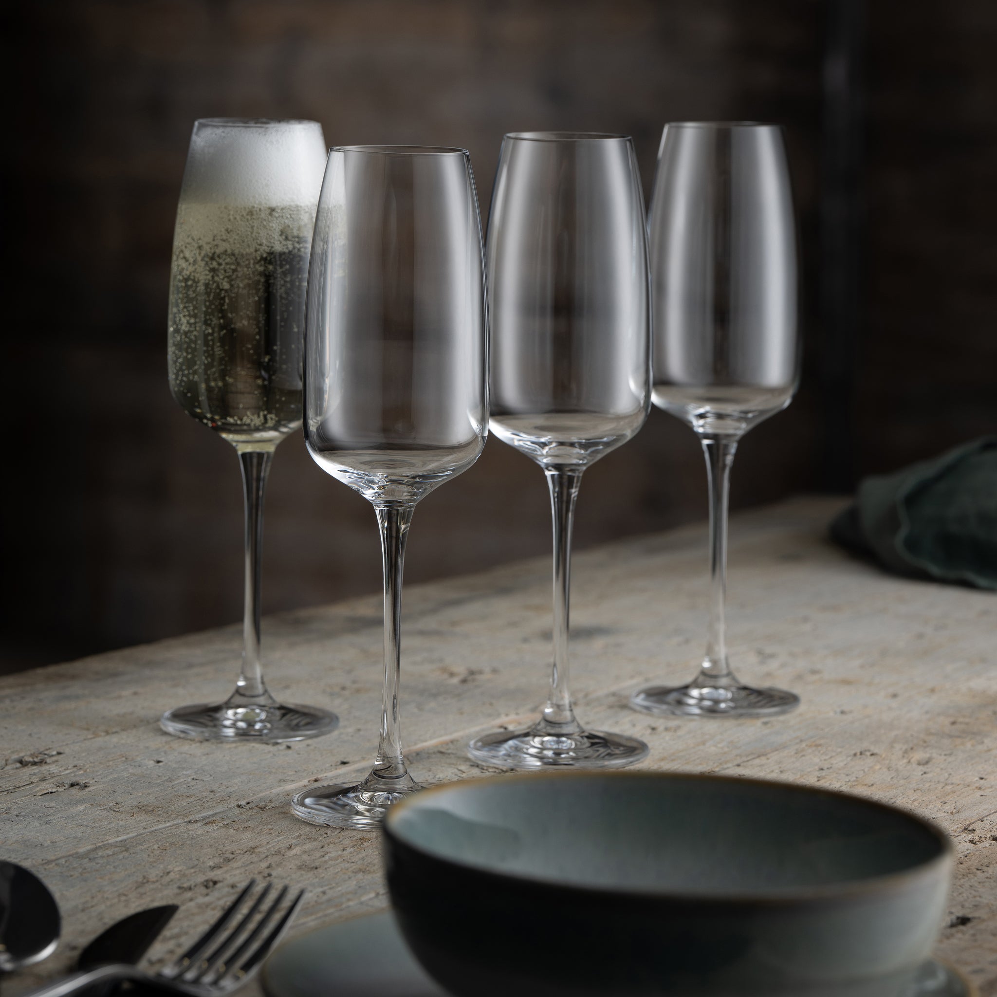 Galway Crystal Tivoli Flute Set of 4