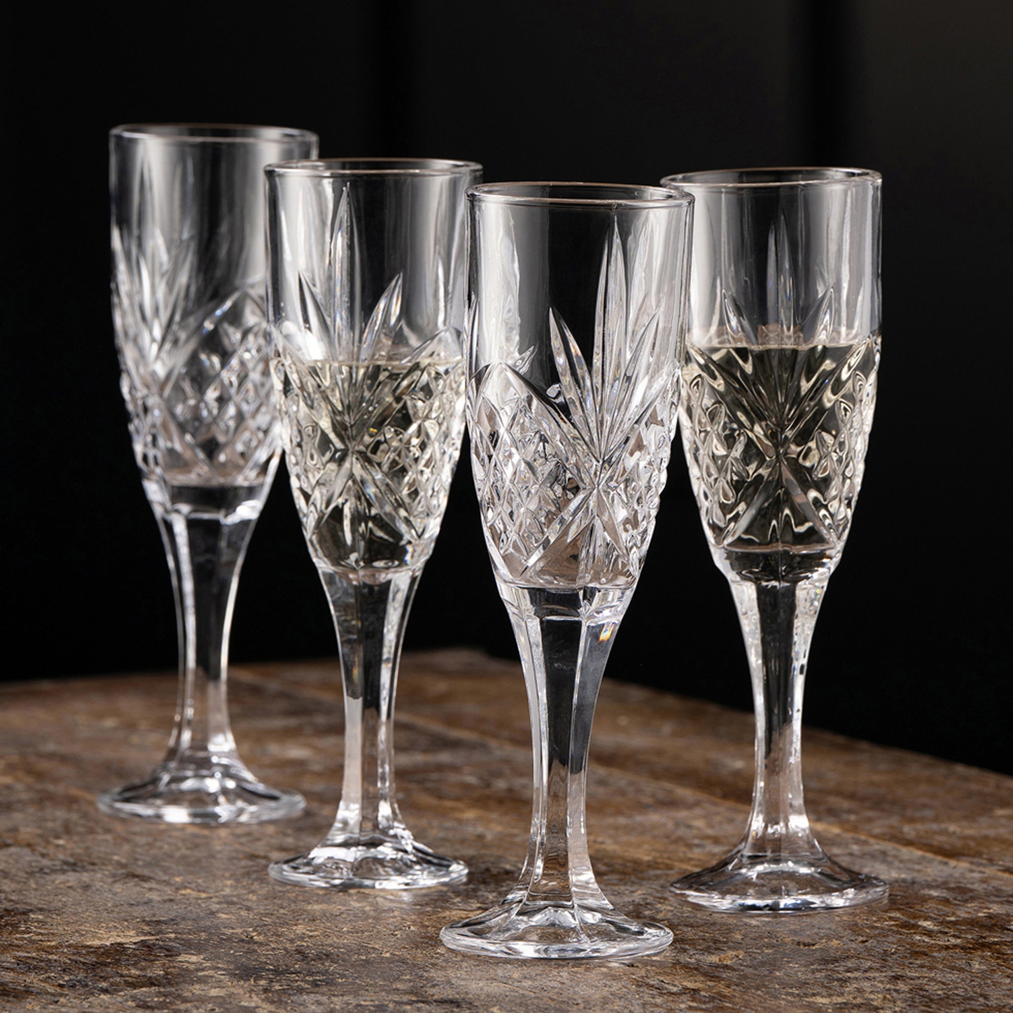 Galway Crystal Inisheer Flute Set of 4