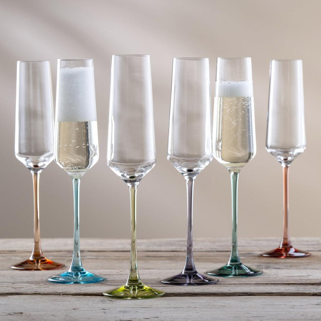 Galway Crystal Chroma Flute Party Pack Set of 6