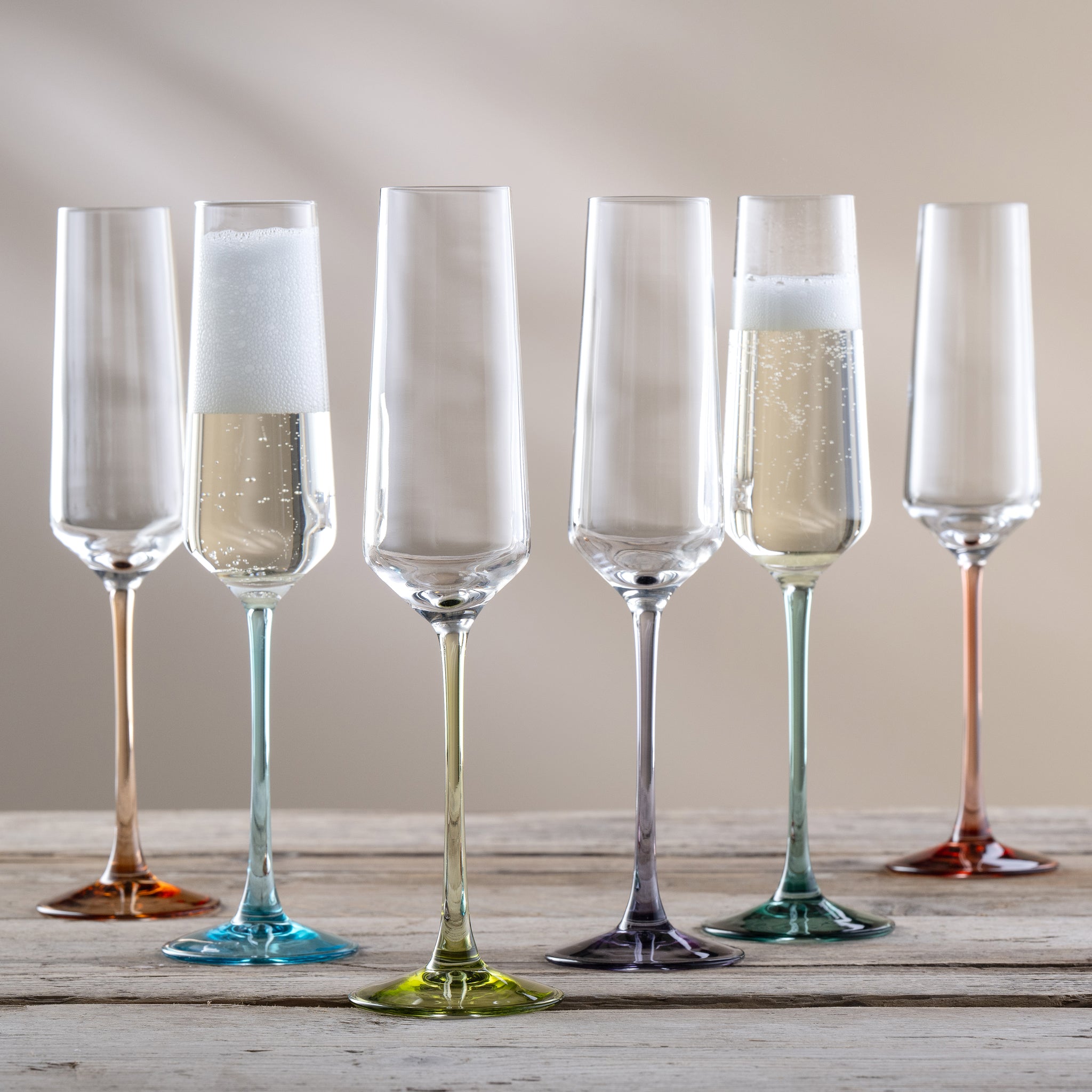 Galway Crystal Chroma Flute Party Pack Set of 6
