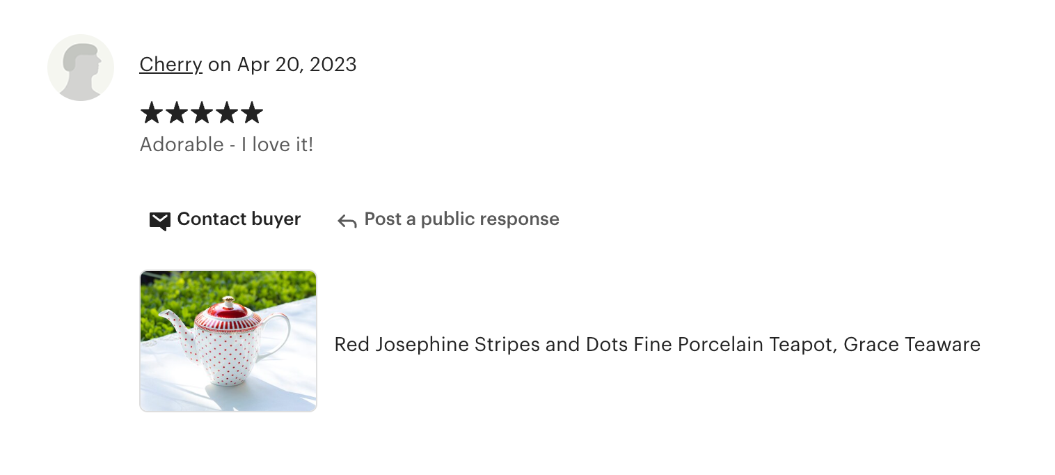 Red Josephine Stripes and Dots Fine Porcelain Teapot