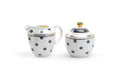 Dark Gray Dots Fine Porcelain Sugar & Creamer Set