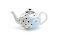 Dark Gray Dots with Blue Toile Fine Porcelain Teapot
