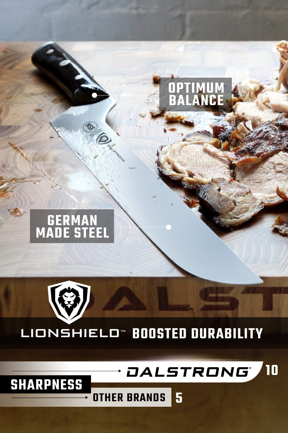 Slicing & Carving Knife 12" | Offset Blade | Gladiator Series | NSF Certified | Dalstrong ©